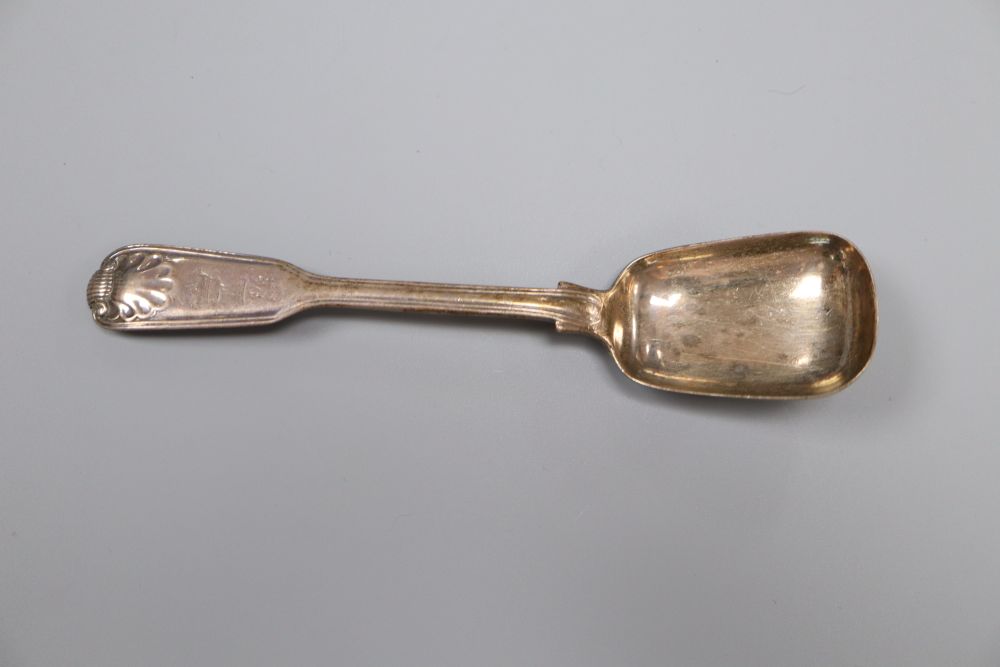 Fourteen assorted 19ct century silver fiddle, thread an shell pattern teaspoons, various dates and makers and two other spoons